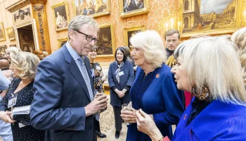 Right to left; Jude Kelly, HRH Queen Camilla, David Macdonald. Picture reproduced with permission of Ian Jones